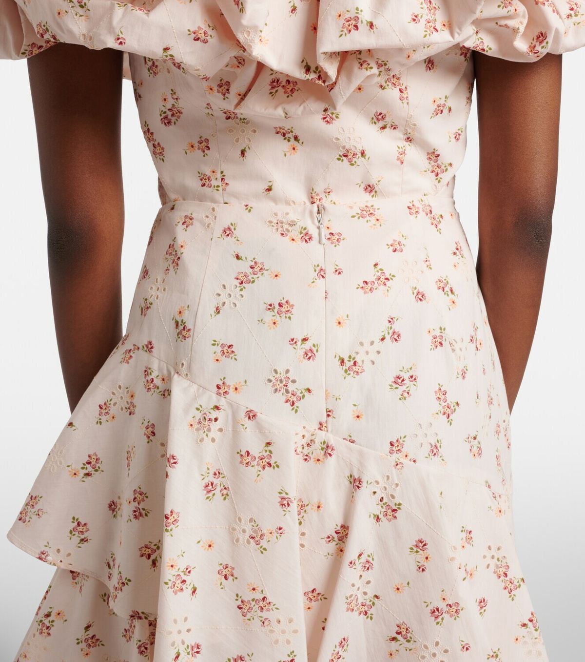 Markarian Laura floral tiered cotton midi skirt