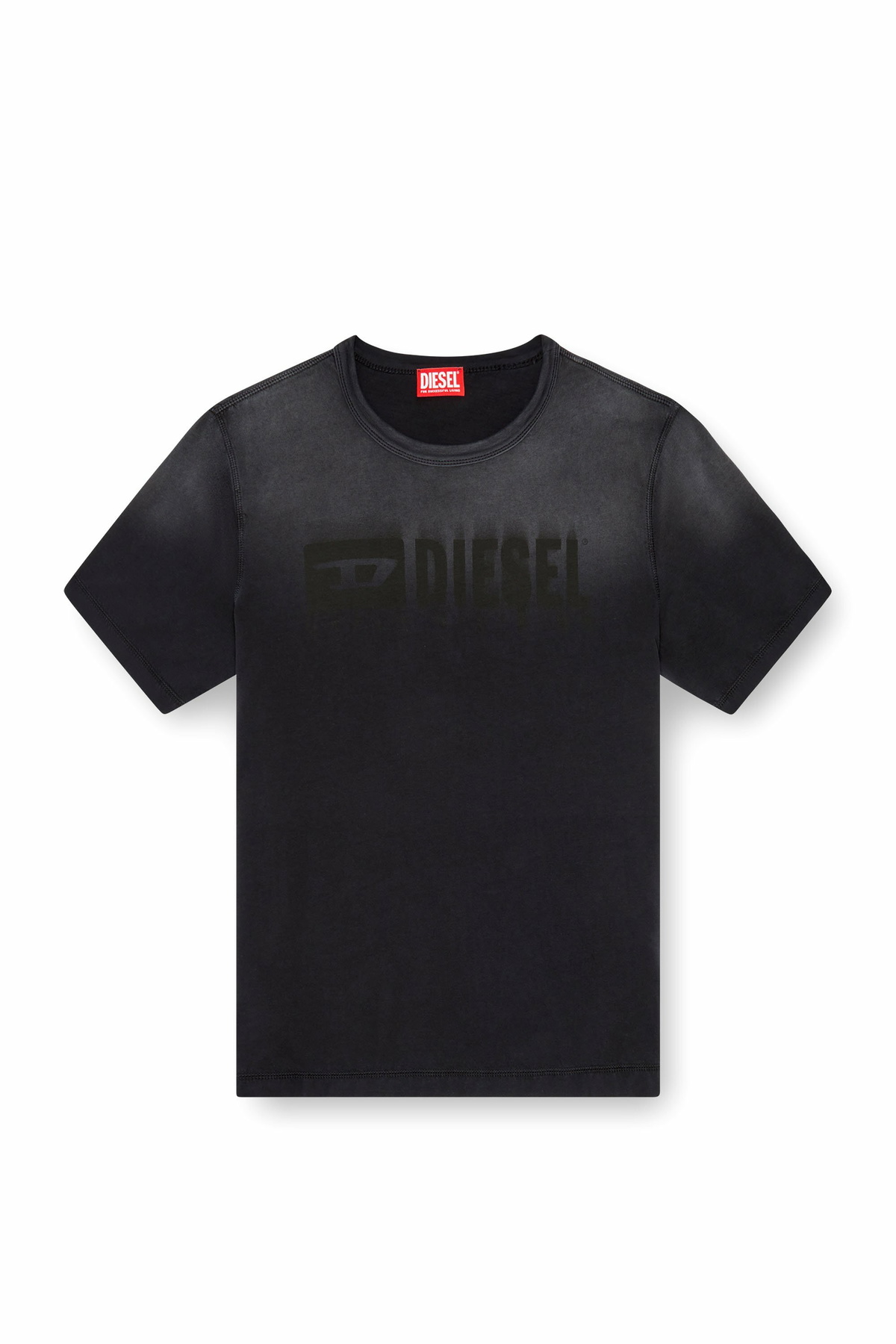 Diesel T-shirt with sun-faded treatment - T-Shirts Mens in Black 