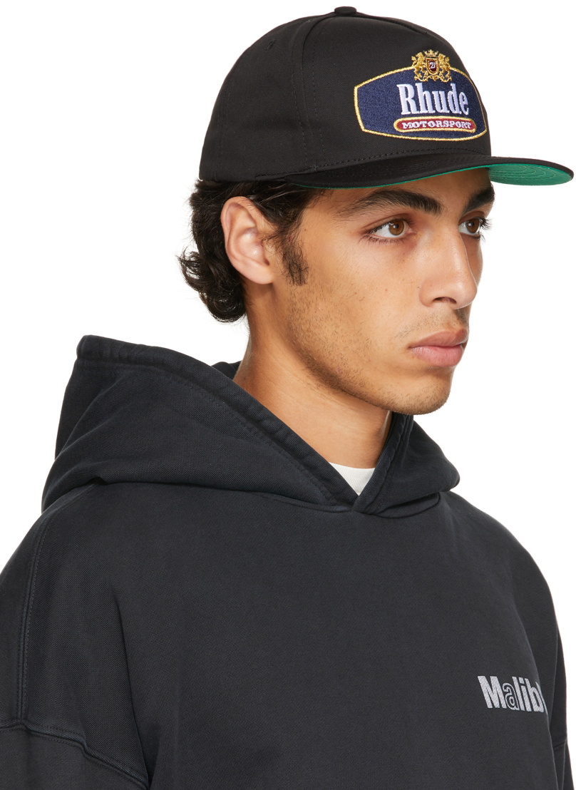 Rhude Black Racing Crest Cap Rhude