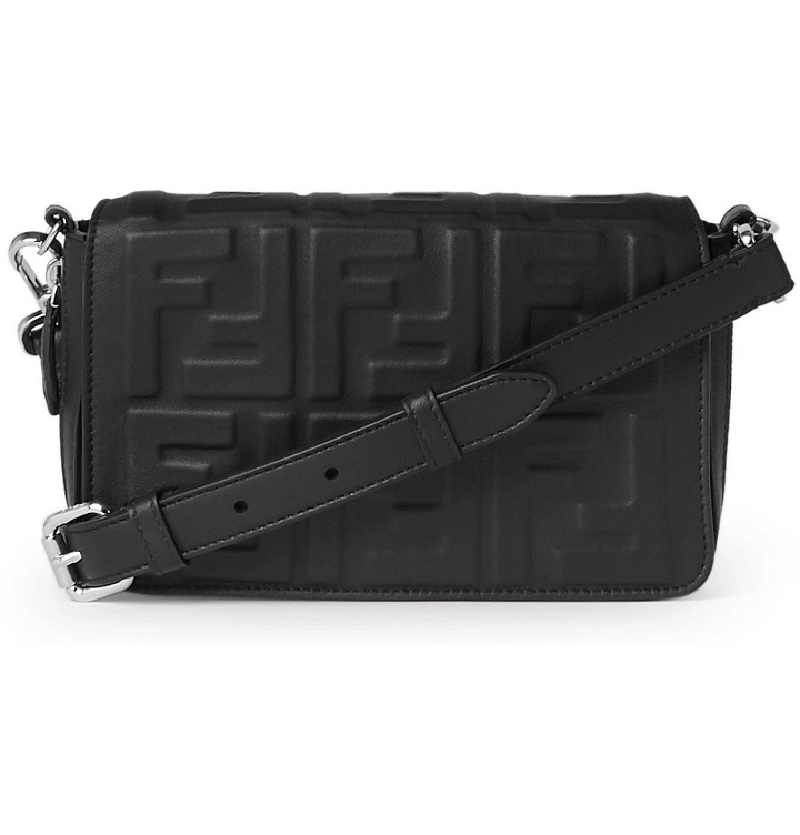 Photo: Fendi - Logo-Embossed Leather Messenger Bag - Black