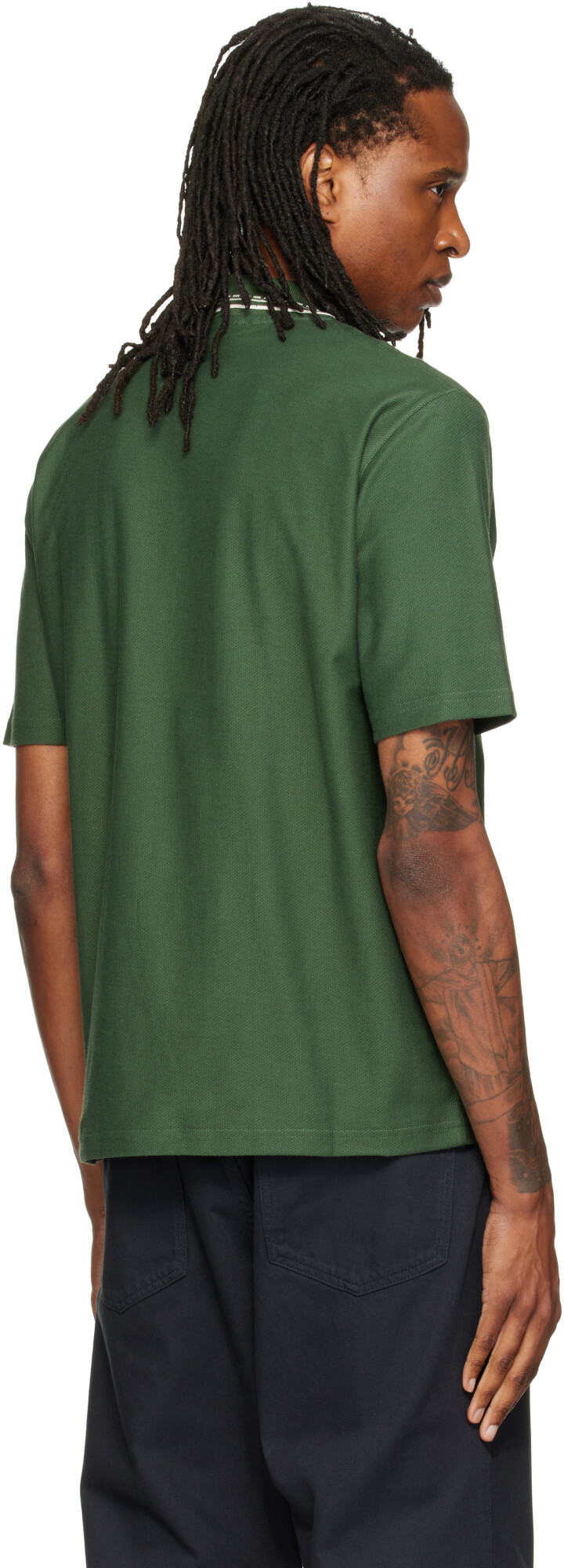 Palmes Green Panel S/S Zip Polo