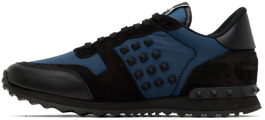 Valentino Garavani Blue & Black Rockstud Sneakers Valentino