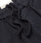 Folk - Garment-Dyed Linen and Cotton-Blend Drawstring Shorts - Navy