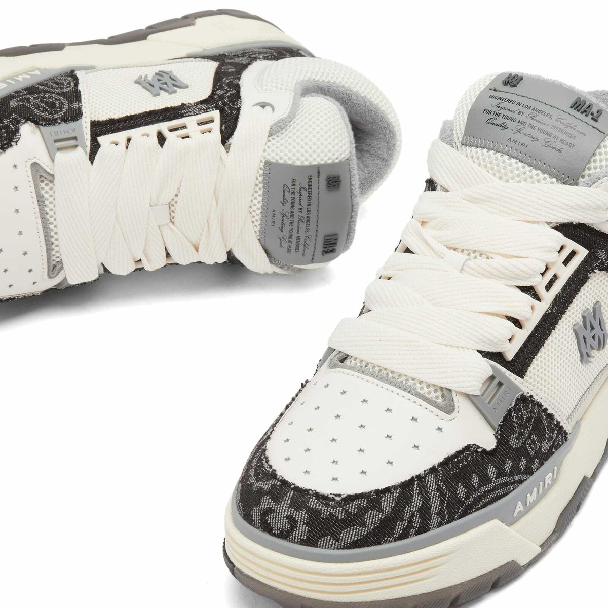 AMIRI Men's Bandana Denim MA-1 Sneaker in Black Amiri