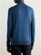PIACENZA 1733 - Silk and Cashmere-Blend Half-Zip Sweater - Blue