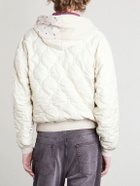 KAPITAL - Panelled Bandana-Print Cotton-Jersey and Quilted Shell Hoodie - Neutrals