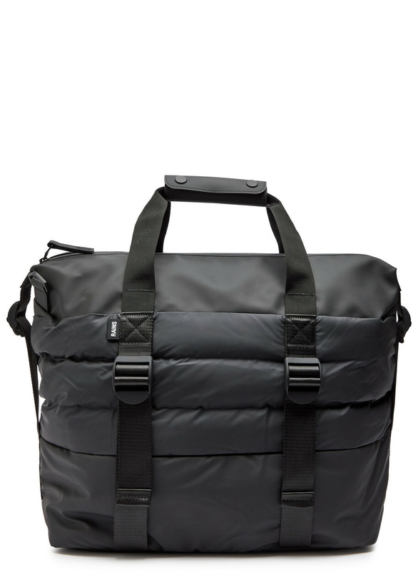 Photo: Rains Puffer Weekend Quilted Rubberised Holdall - Black - One Size