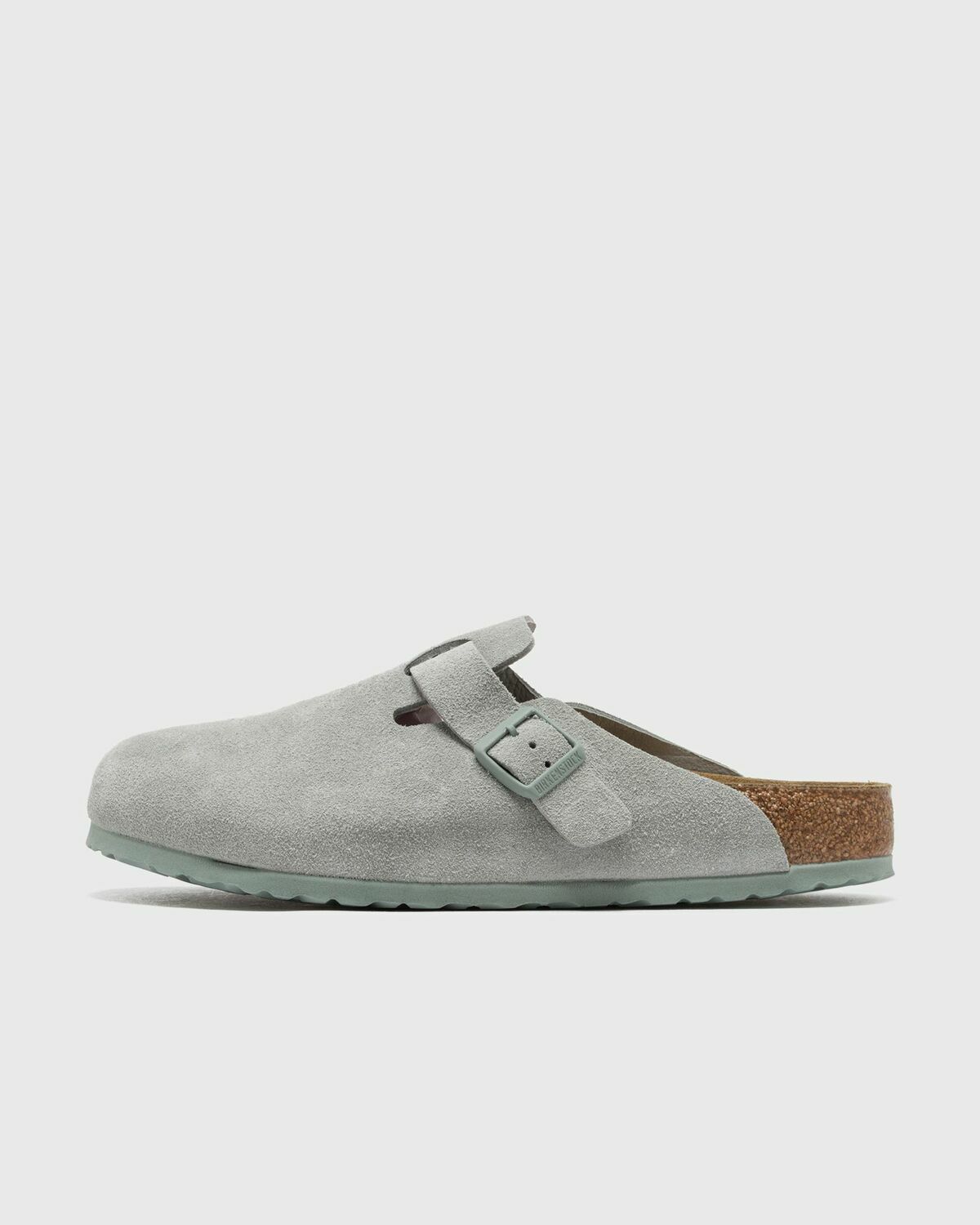 Birkenstock Boston Suede Leather Grey Mens Sandals & Slide