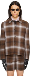 Ernest W. Baker Brown Spread Collar Jacket