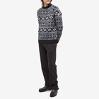 Moncler Men's Fairisle Crew Knit in Black/White