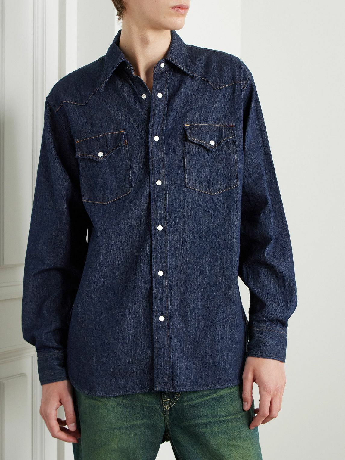 KAPITAL - Husky Denim Western Shirt - Blue KAPITAL