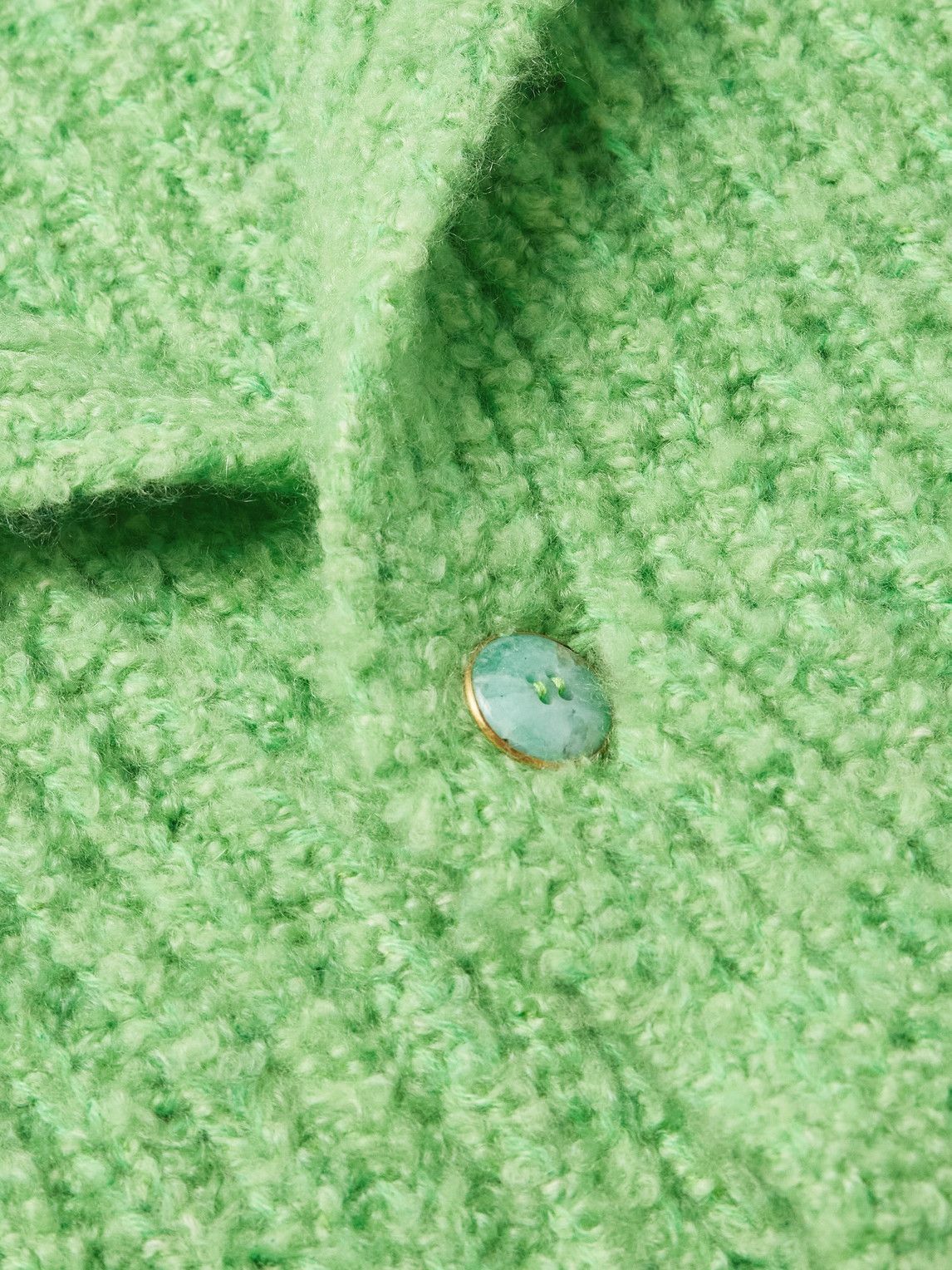 God's True Cashmere - Cloud Ribbed Cashmere Cardigan - Green