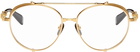 Balmain Black & Gold Akoni Edition Brigade II Aviator Glasses