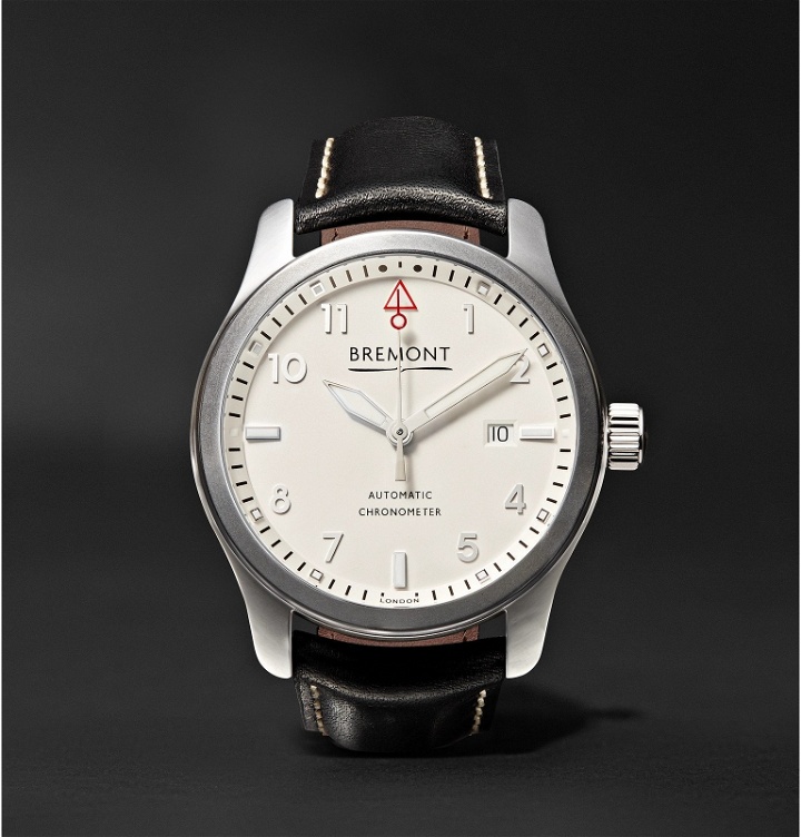 Photo: Bremont - SOLO P/W Automatic 43mm Stainless Steel and Leather Watch - White