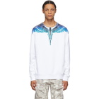 Marcelo Burlon County of Milan White and Blue Wings Sweatshirt