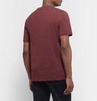 Maison Margiela - Logo-Appliquéd Mélange Cotton-Jersey T-Shirt - Burgundy