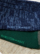Hamilton And Hare - Luxe Lounge Three-Pack Ribbed Stretch-Knit Socks