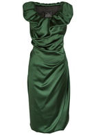 Vivienne Westwood Ginnie Amber Draped Satin Midi Dress Green