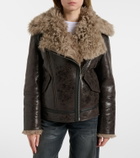 Acne Studios Shearling-trimmed leather jacket