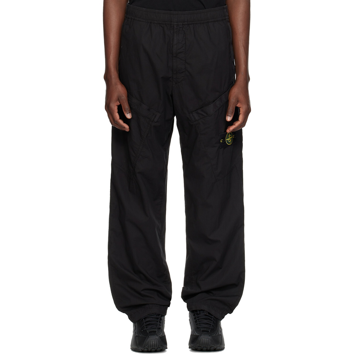 Stone Island Black 3100006 Stretch Cotton Tela 'PARACADUTE' Cargo Pants