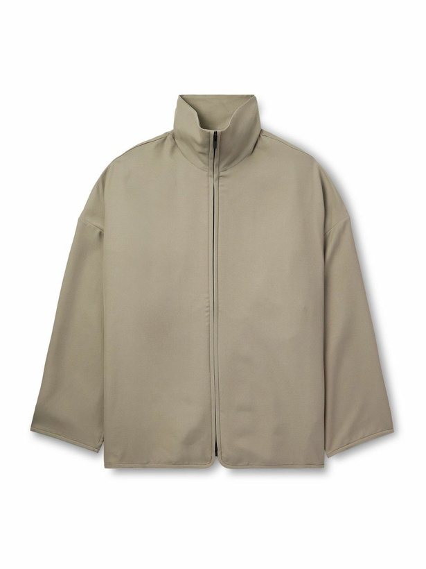 Photo: Fear of God - High Neck Logo-Appliquéd Wool-Blend Jacket - Brown