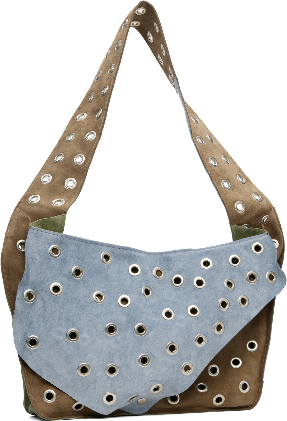 SC103 Blue & Brown Record Messenger Bag