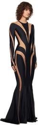 Mugler Black Spiral Maxi Dress
