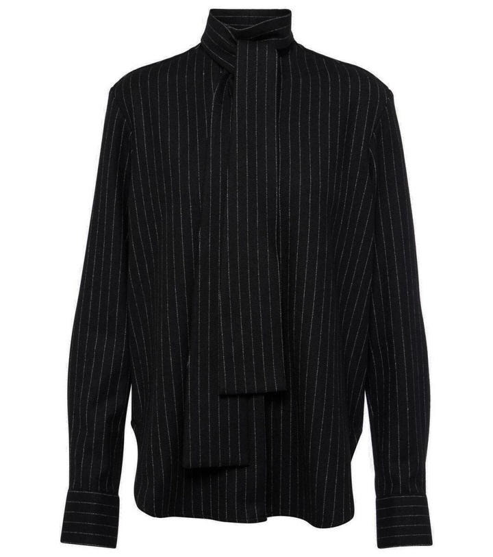 Photo: Alex Perry Pinstripe tie-neck shirt