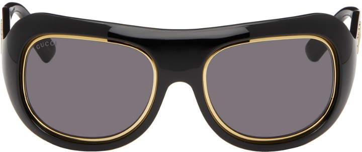 Photo: Gucci Black Shield Sunglasses