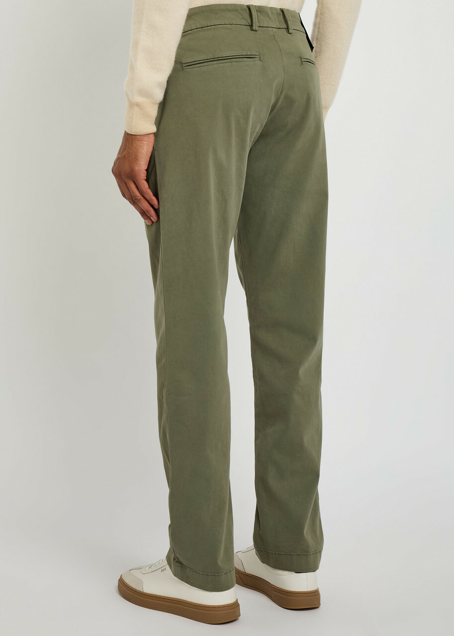 7 For All Mankind Straight-leg Cotton-blend Chinos Khaki