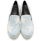 Stella McCartney Blue Denim Binx Stars Slip-On Sneakers