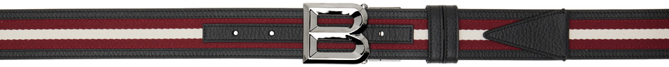 Bally Black & Red B Bold Reversible Belt