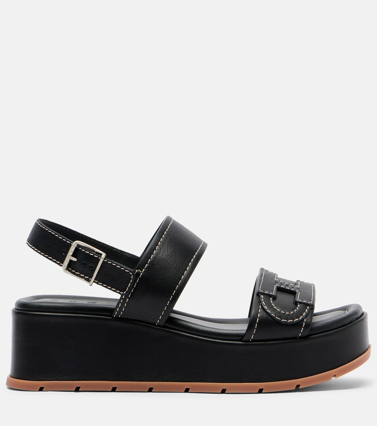 Hogan H703 leather platform sandals