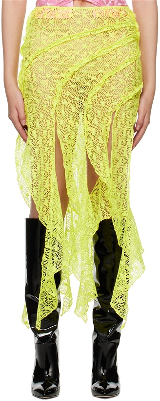 Photo: KIM SHUI SSENSE Exclusive Yellow Asymmetrical Midi Skirt