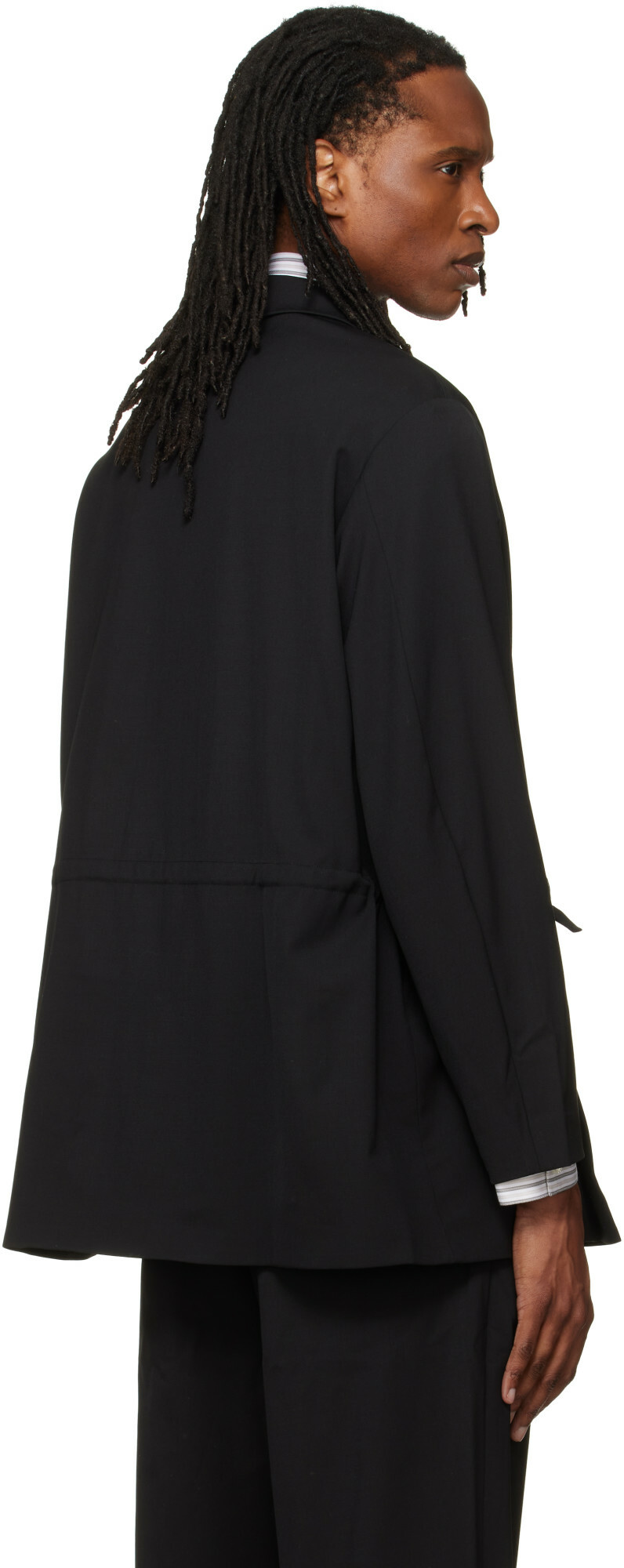 Kiko Kostadinov Black Laan Gathered Blazer