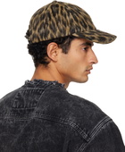 Lanvin Brown Leopard Print Cap