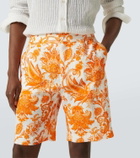 Etro Printed linen Bermuda shorts