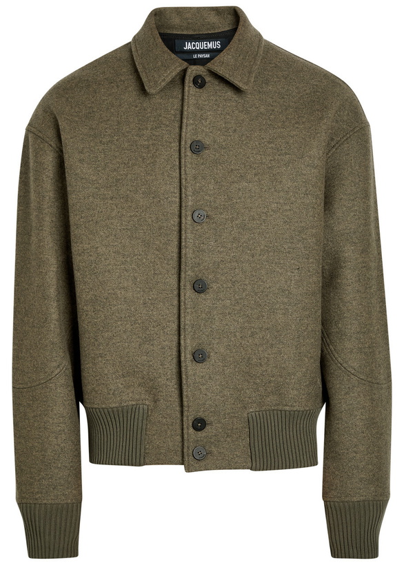 Photo: Jacquemus Le Bomber Feltro Wool Jacket Khaki