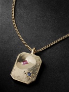 Seb Brown - Bevel Gold Sapphire Pendant Necklace
