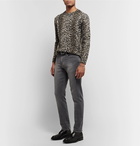 SAINT LAURENT - Leopard-Jacquard Knitted Sweater - Leopard print