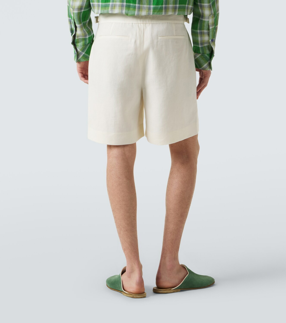God's True Cashmere Linen shorts with moonstone