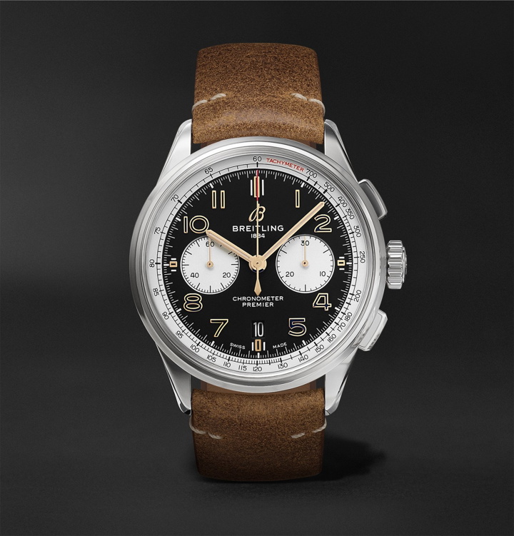 Photo: Breitling - Premier B01 Norton Limited Edition Automatic Chronometer 42mm Stainless Steel and Nubuck Watch - Black