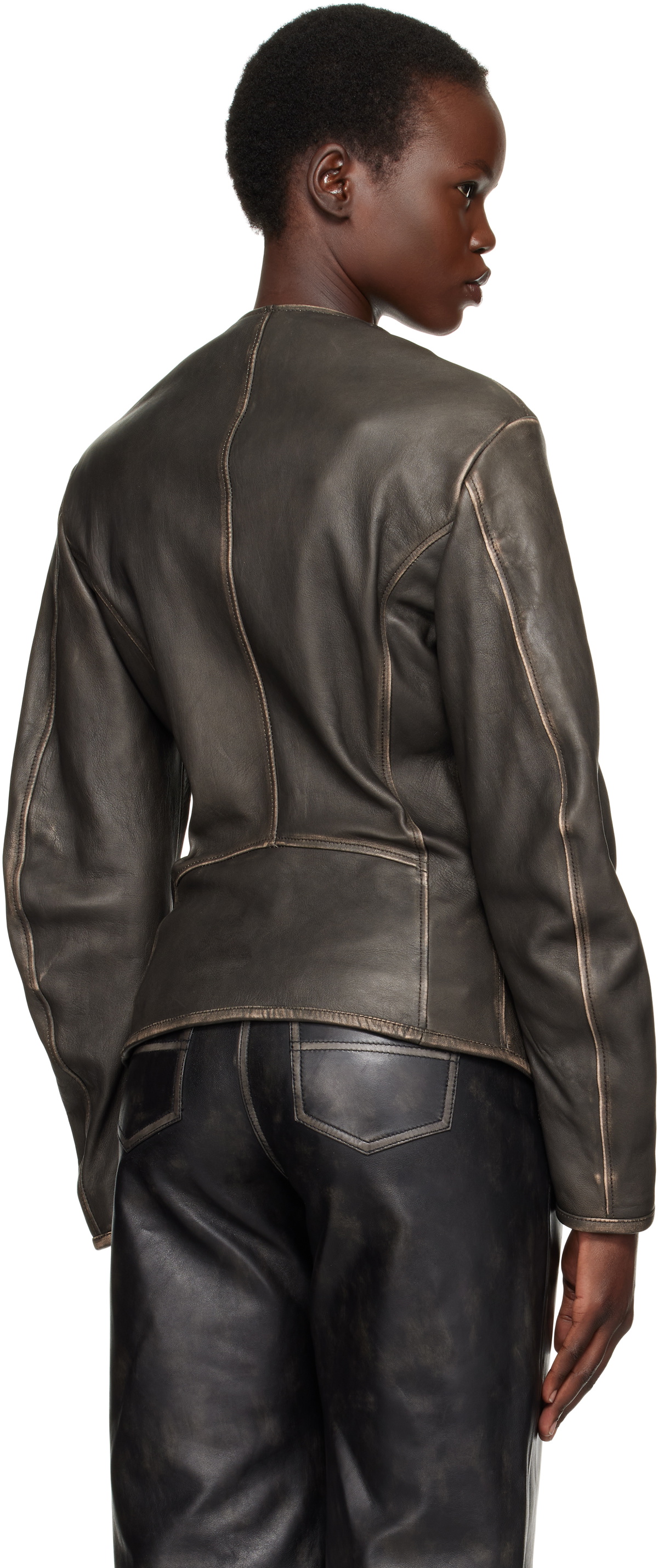 Diesel Black L-Emma Leather Jacket Diesel