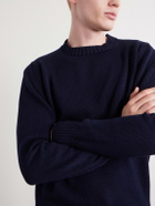 William Lockie - Knitted Cotton Sweater - Blue