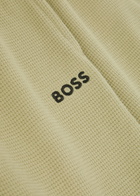 Boss Logo-embroidered Waffle Cotton-blend Shorts Green