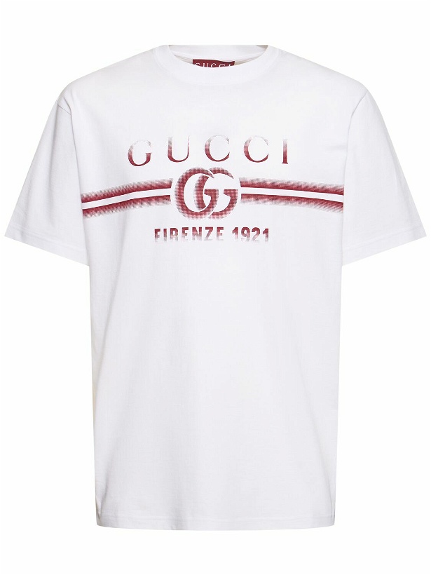 Photo: GUCCI Gucci Printed Cotton Jersey T-shirt