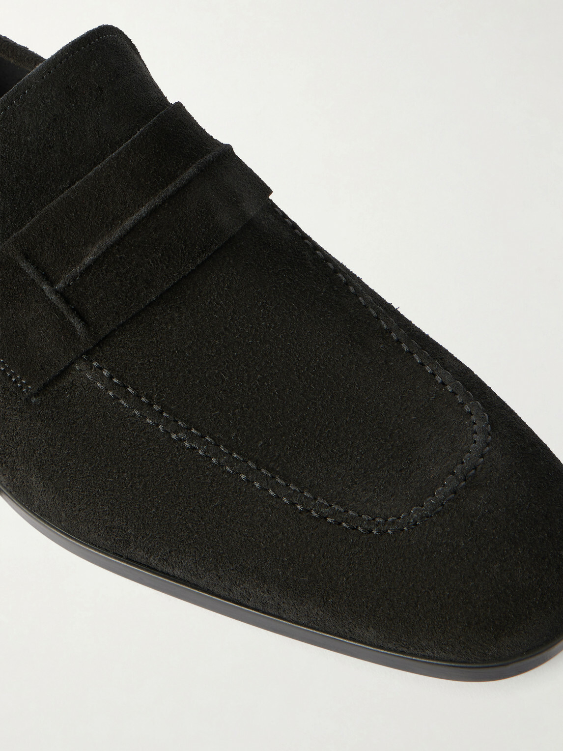 TOM FORD - Sean Suede Penny Loafers - Black