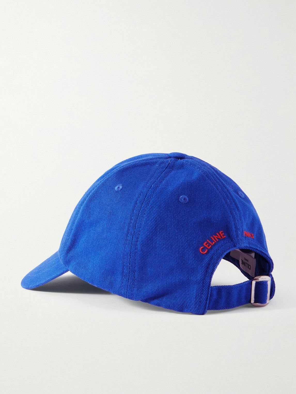 CELINE - Vivienne Logo-Embroidered Cotton-Twill Baseball Cap - Blue