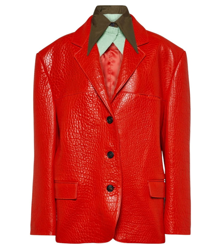 Photo: Prada Single-breasted leather jacket
