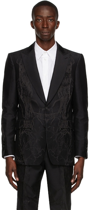 Photo: Burberry Black Silk Jacquard Tailored English Fit Blazer
